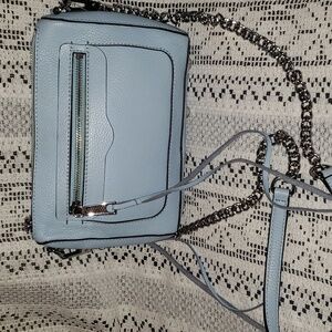 REBECCA MINKOFF AVERY PEBBLED LEATHER LIGHT BLUE